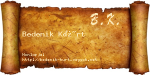 Bedenik Kürt névjegykártya